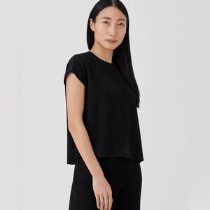 NWOT Eileen Fisher Black Women's Silk Top size S